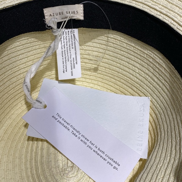 New Aritzia Azure Skies Sun straw Hat size S/M with tags white ⭐️⭐️⭐️⭐️ - Picture 7 of 14